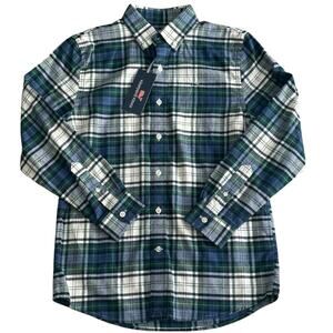 VINEYARD VINES Boys Flannel Whale Button Down Medium NWT